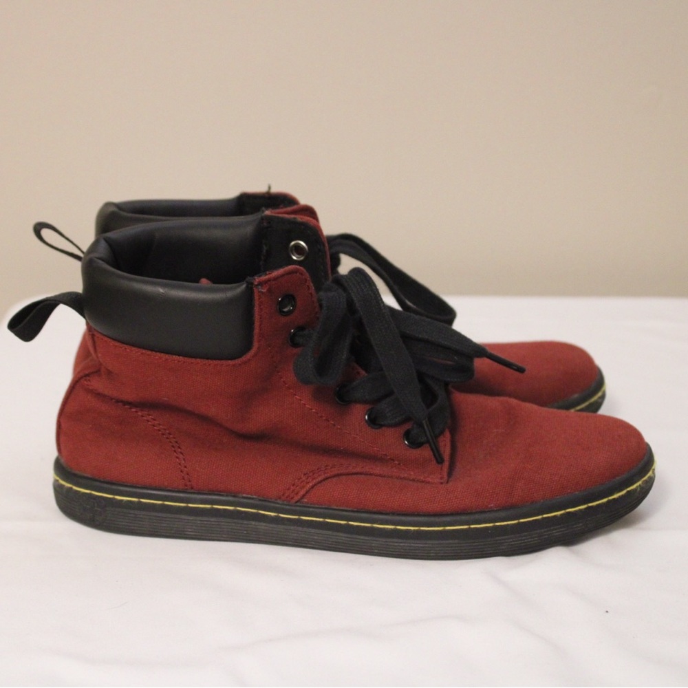 Dr. Martens Red and Black High Top Sneakers Women’s Size 8 - Picture 2 of 6